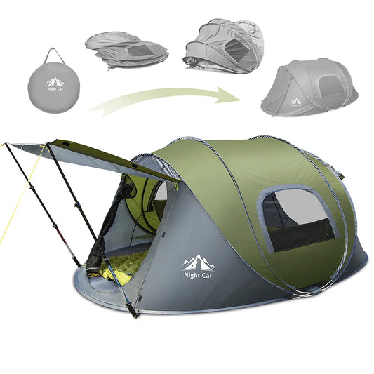Night Cat Instant Waterproof Camping Tent for Outdoor Adventures