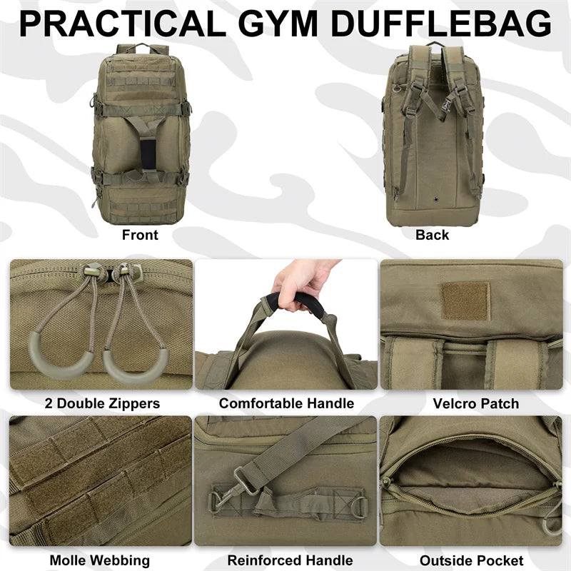 LQARMY Large Capacity Molle Tactical Hiking Camping Backpack