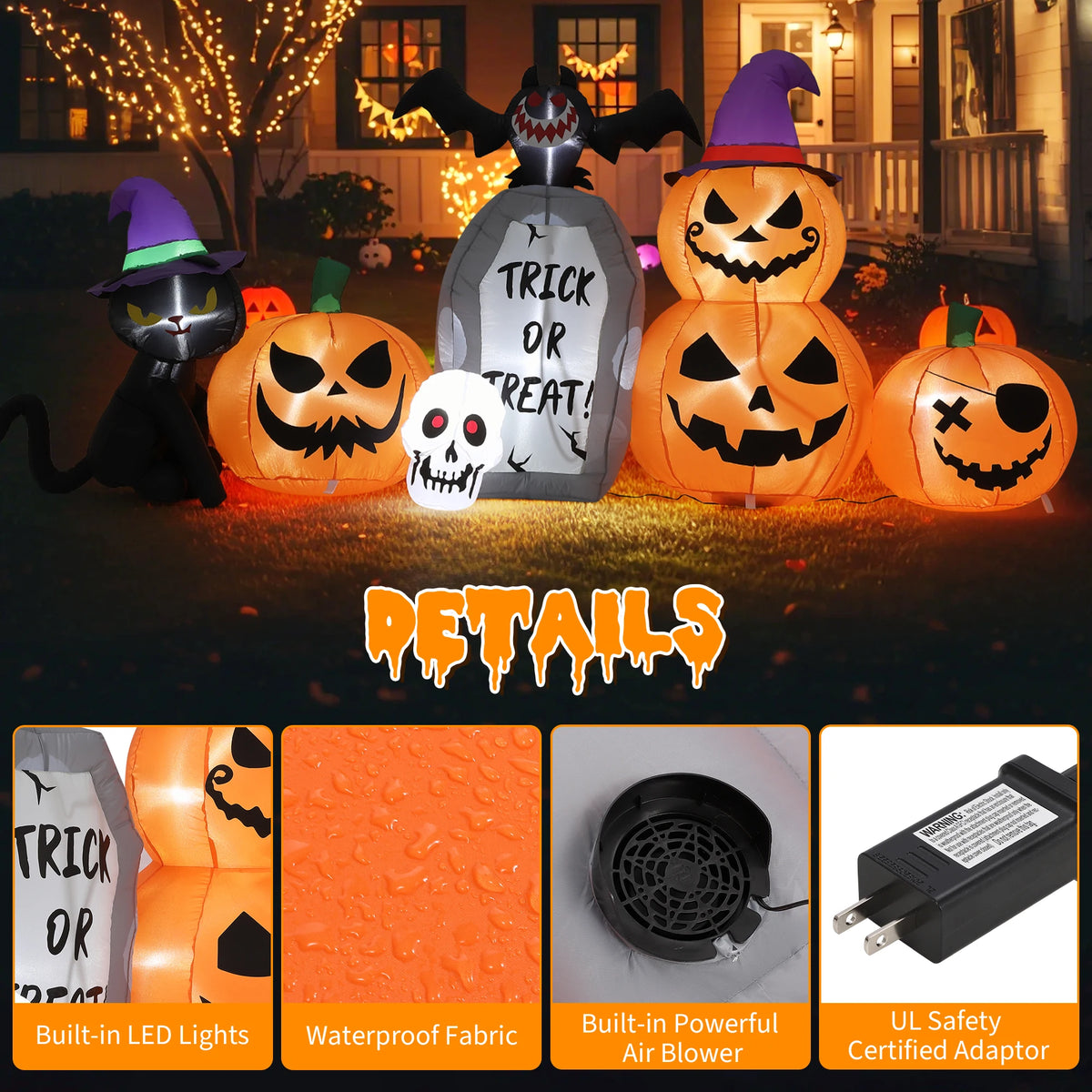 Stunning HiMISS 8 Foot LED Halloween Inflatable Yard Decor