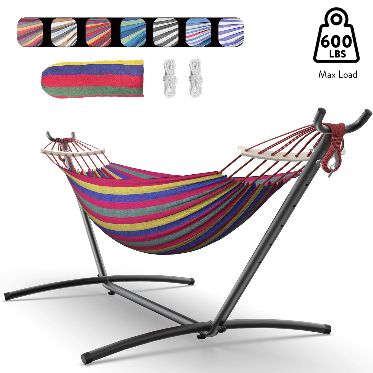 GYROOR Heavy Duty Adjustable Hammock With Stand For Couples