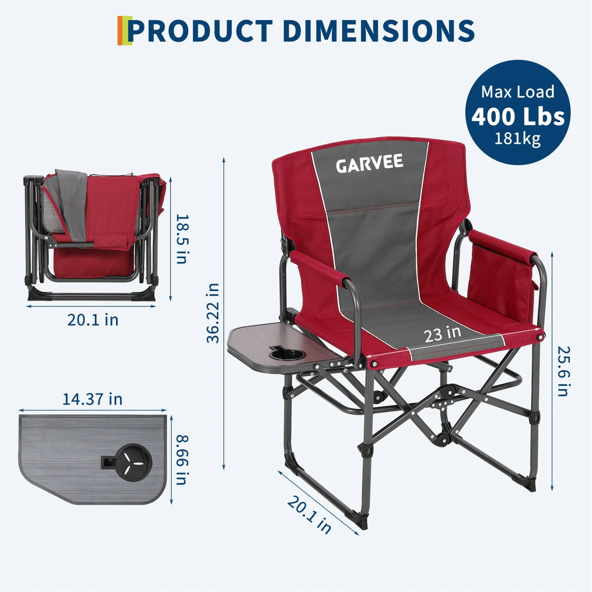 HiMISS Heavy Duty Folding Director Chair For Campers