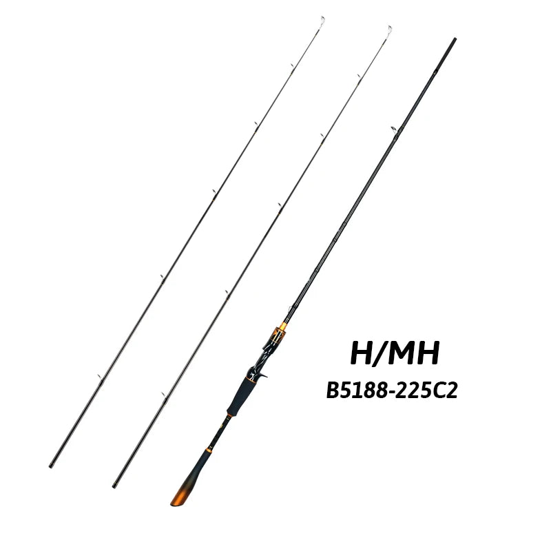 Biutifu Pro T1000 Carbon Spinning Casting Fishing Rod Fuji Guides For Anglers