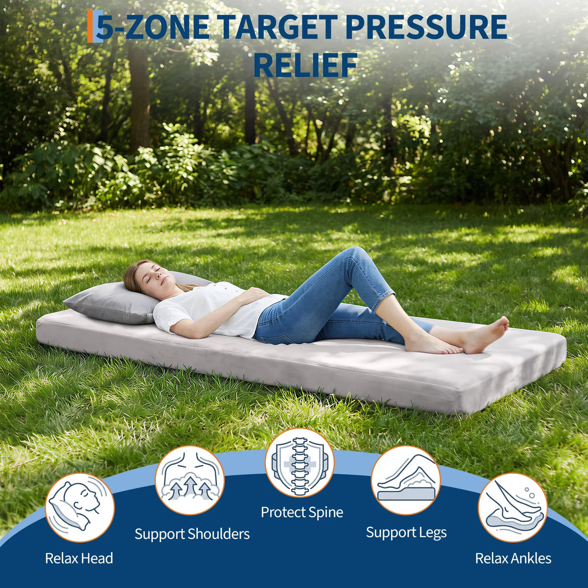 Portable Memory Foam Camping Mattress With Roll Up Design