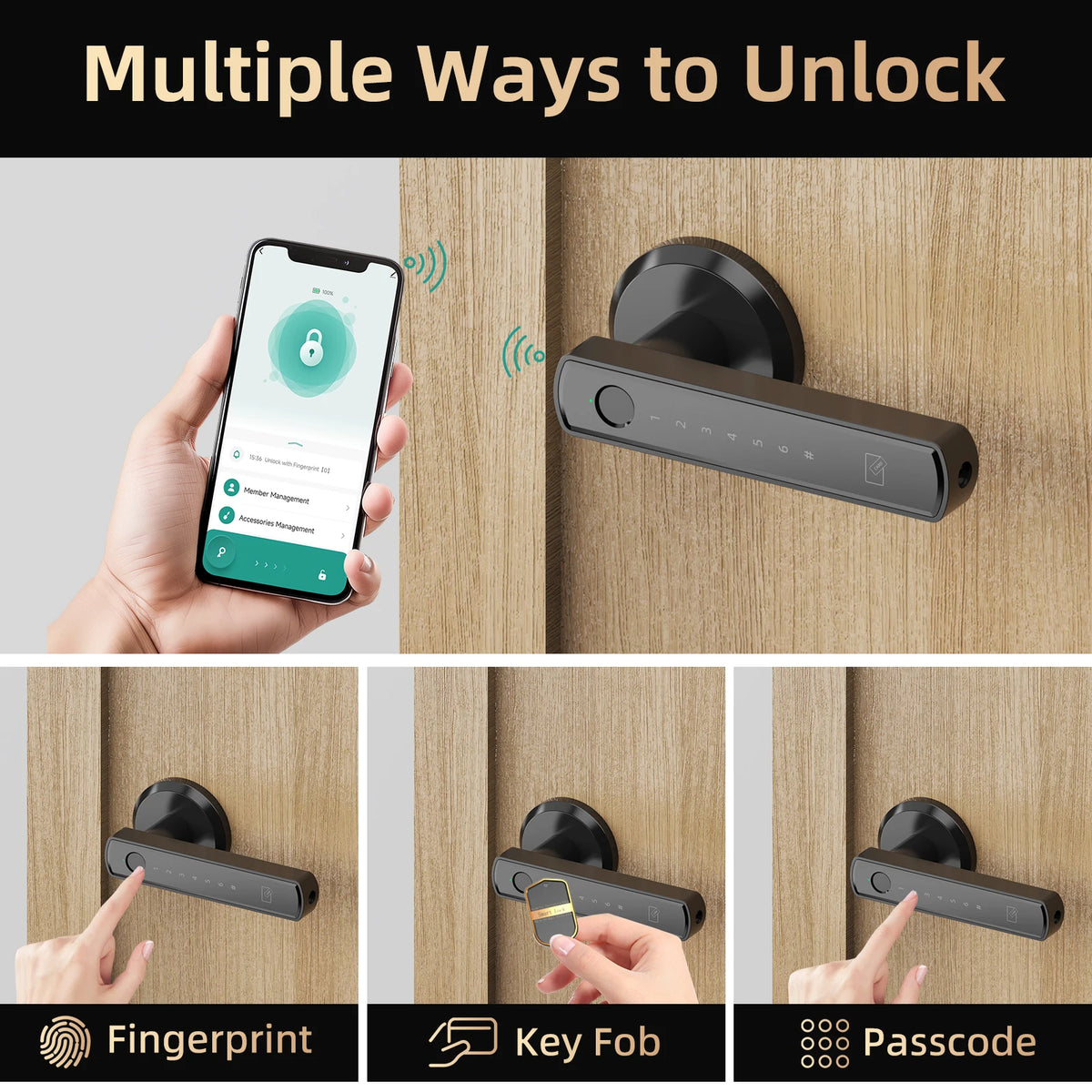 Viladepot Smart Door Lock With Fingerprint Keypad And App Control