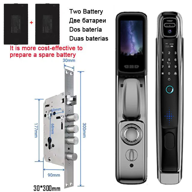 YKESDL Wifi Smart Door Lock With Face Recognition Camera