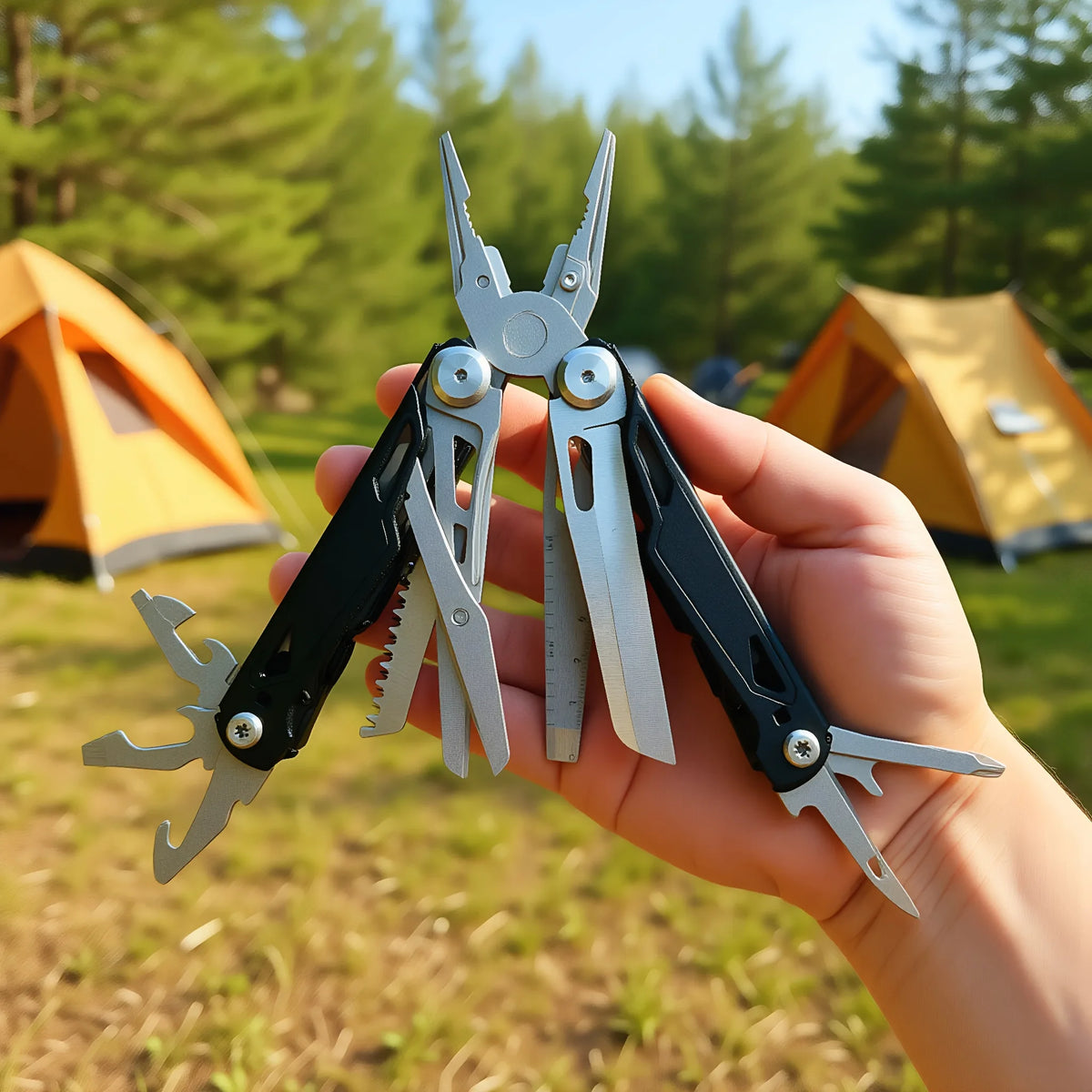Compact 27 In 1 Stainless Steel Multitool Pliers For Camping
