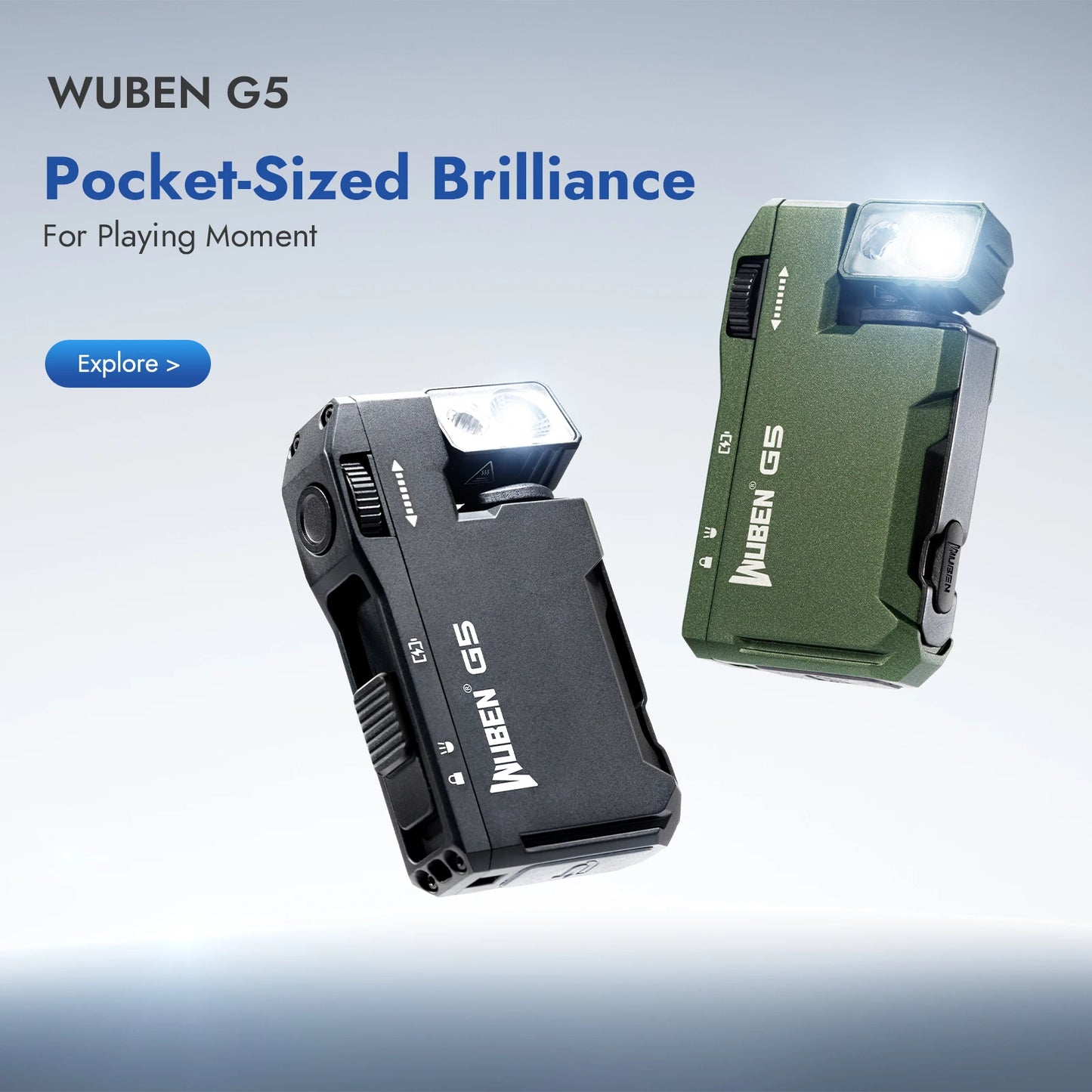 WUBEN G5 Magnetic EDC Flashlight USB C 400 Lumen Rechargeable