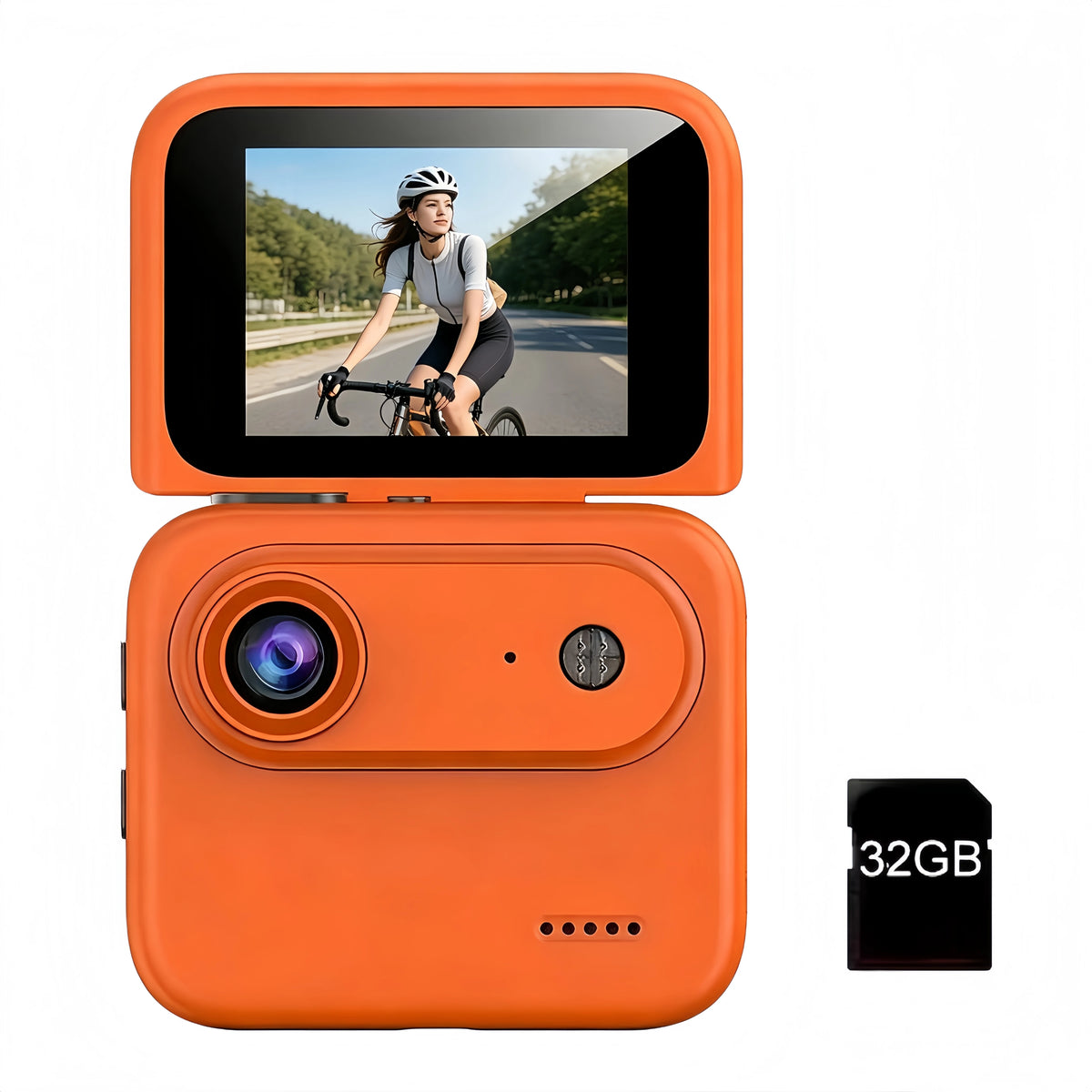 Compact 4K Flip Screen Action Camera With Anti Shake Stabilization