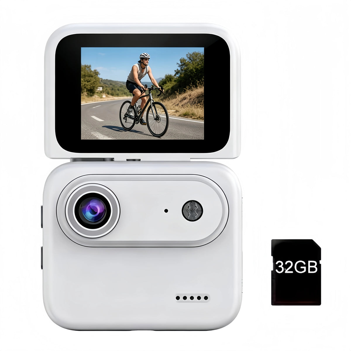 Compact 4K Flip Screen Action Camera With Anti Shake Stabilization