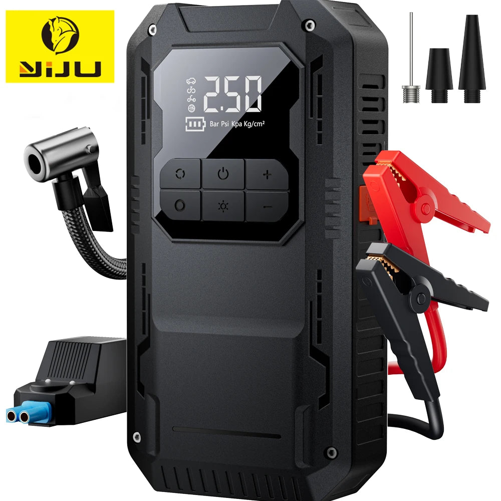 YIJU 4-In-1 Car Jump Starter With Air Compressor Power Bank