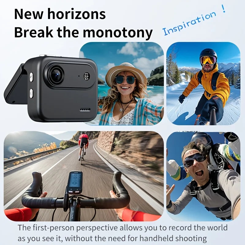 Compact 4K Flip Screen Action Camera With Anti Shake Stabilization