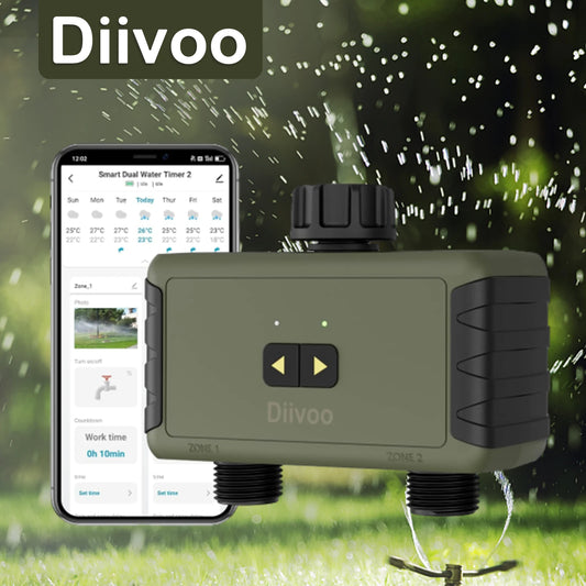 Diivoo Smart Bluetooth Garden Hose Water Timer With Rain Delay