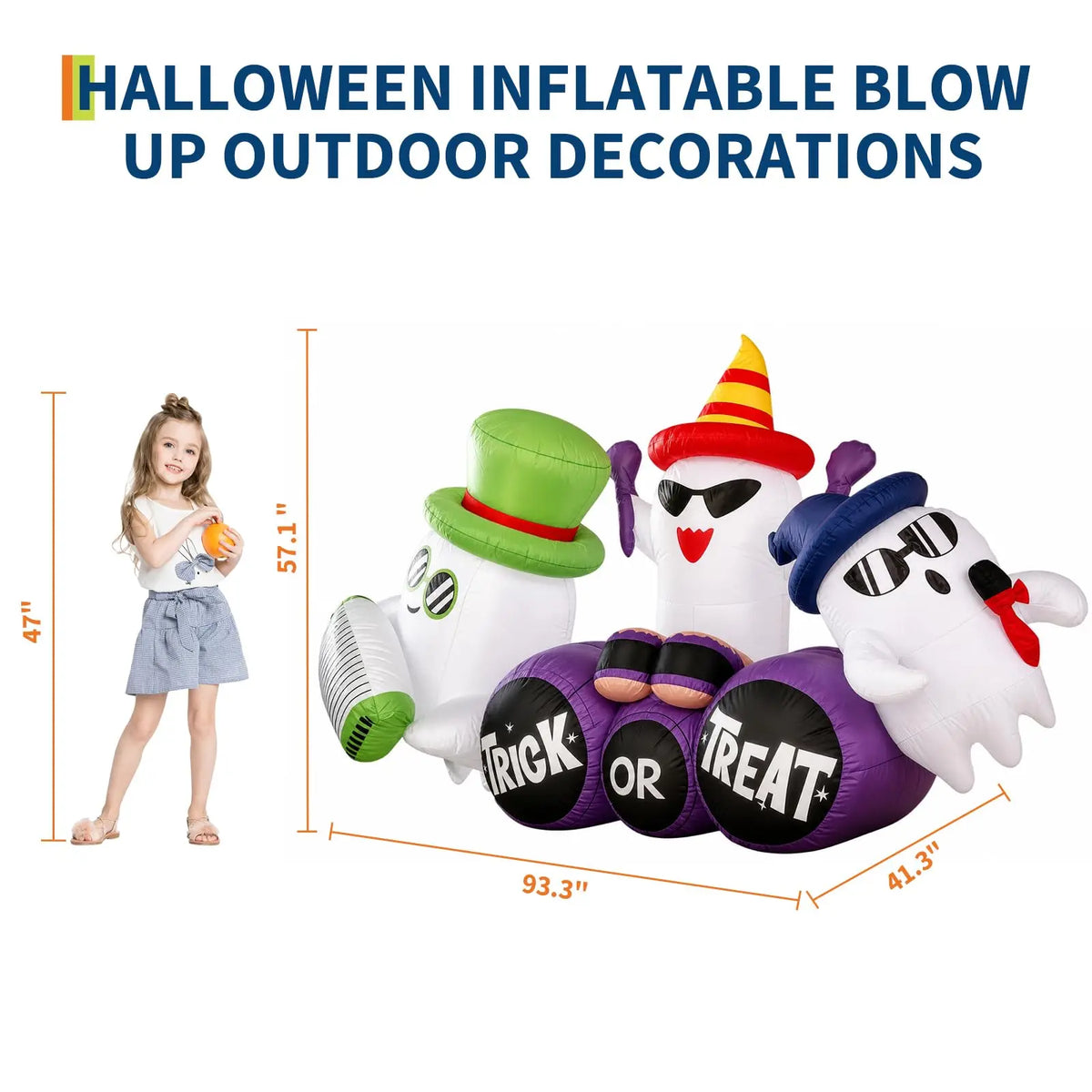 Illuminated Giant Inflatable Halloween Ghost Band For Yard