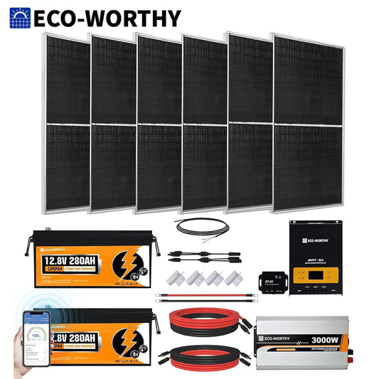 Eco-Worthy Off Grid Solar System With Lithium Battery And Inverter