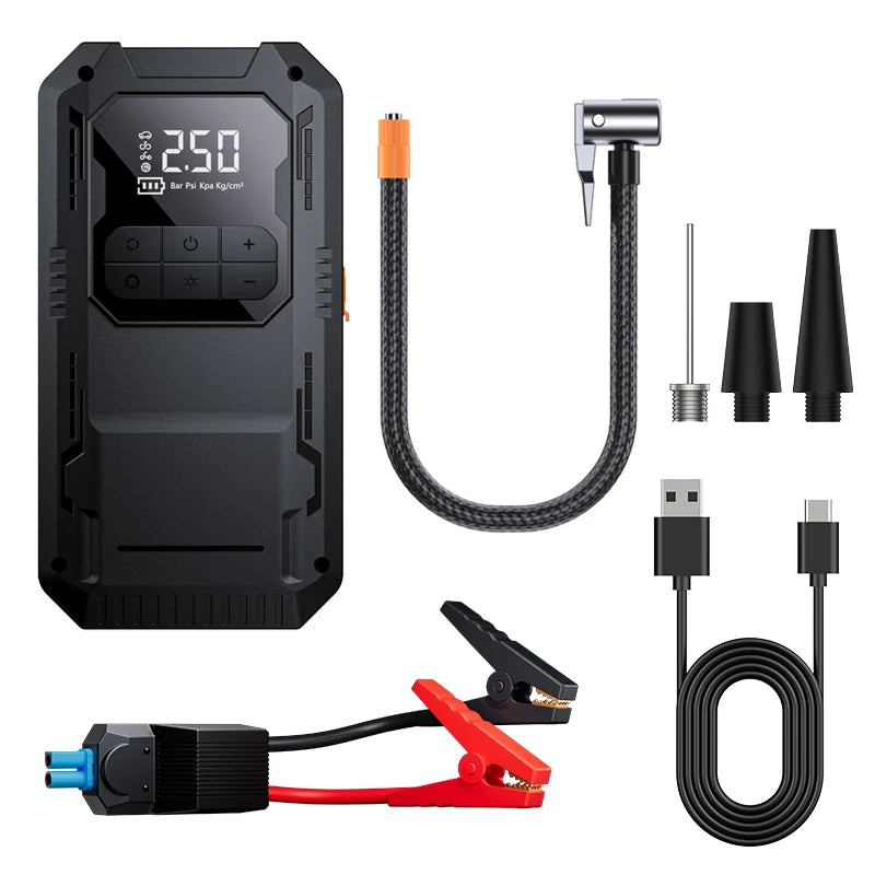 YIJU 4-In-1 Car Jump Starter With Air Compressor Power Bank