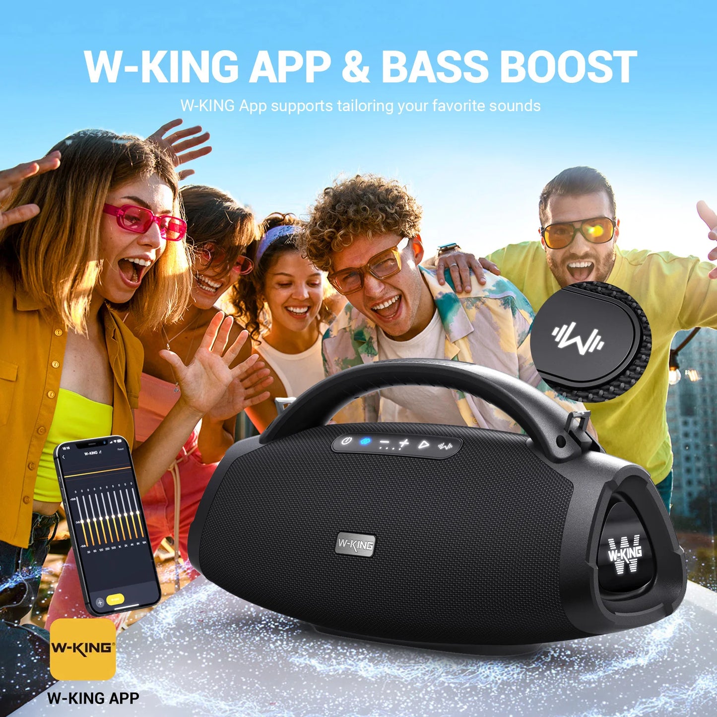 W-King D20 Portable Bluetooth Speaker Featuring Powerful Bass Output