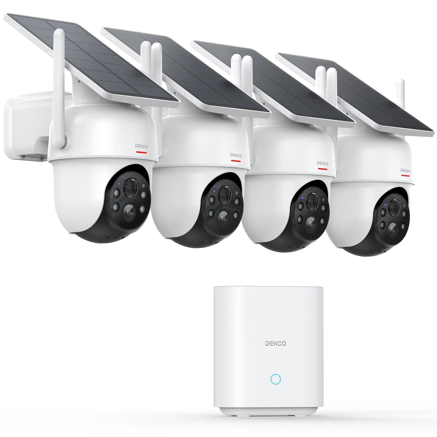 Dekco 3MP Solar Wireless Security Camera Kit With PTZ Tracking