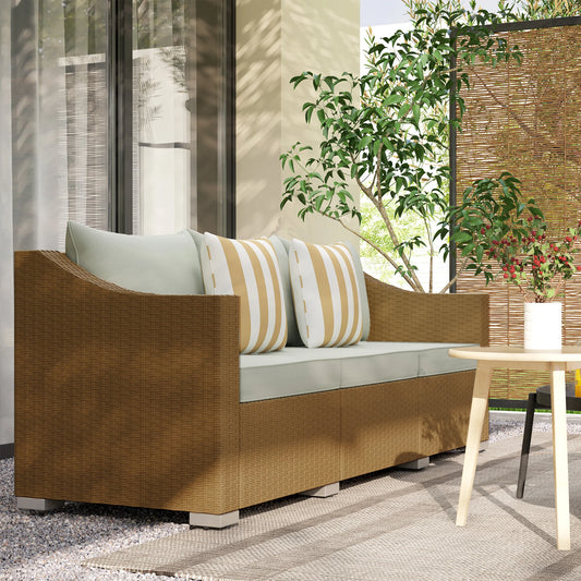 All Weather Rattan Outdoor Patio Sofa With Cushions