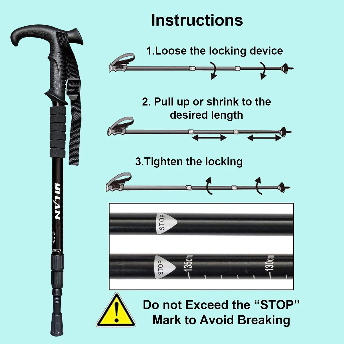 Premium Aluminum Hiking Poles with Shock Absorption for Outdoor Trekking