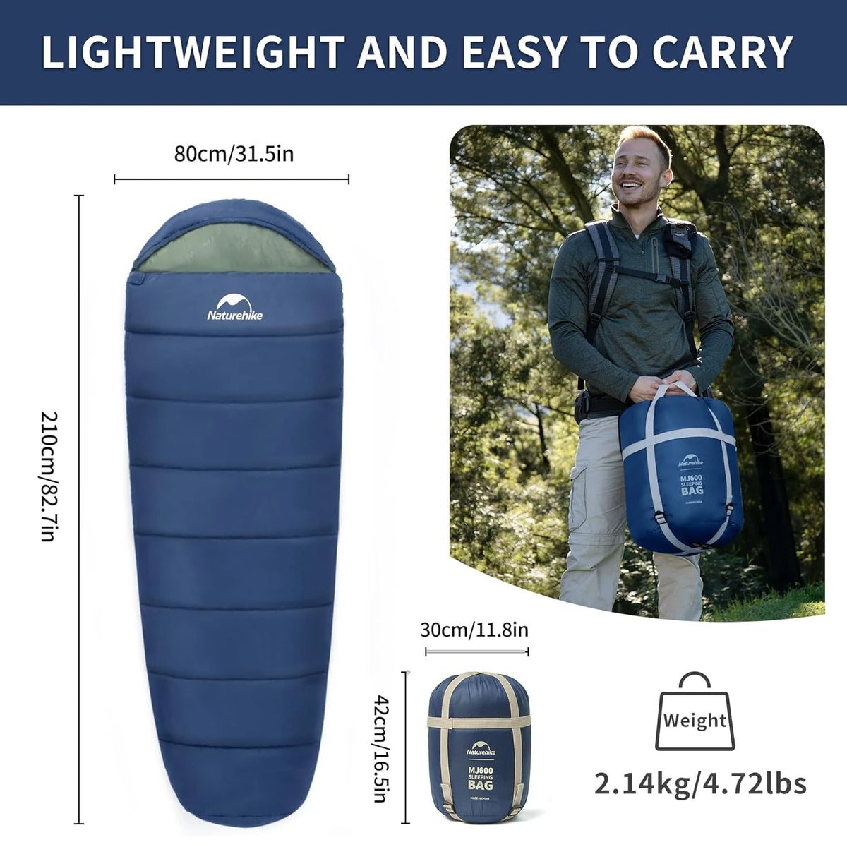 Naturehike Mummy Sleeping Bag for Warm Camping and Indoor Use