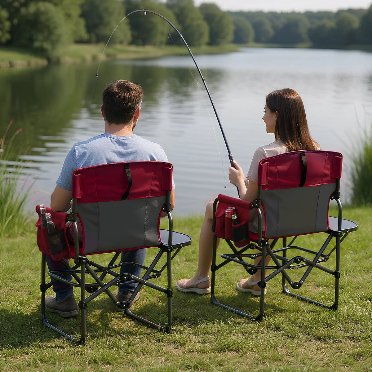 HiMISS Heavy Duty Folding Director Chair For Campers