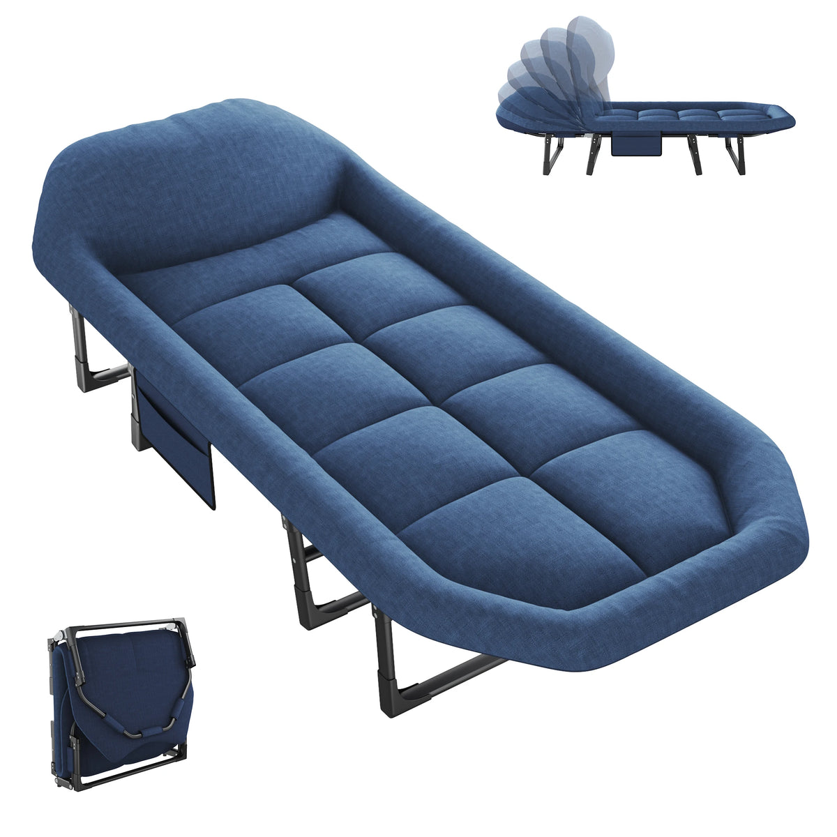 JHK Folding Camping Cot With Mattress Carry Bag 450 Lbs