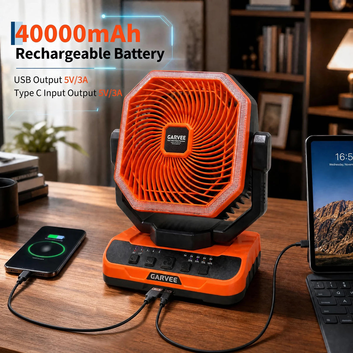 HiMISS Portable Camping Fan With Remote Timer