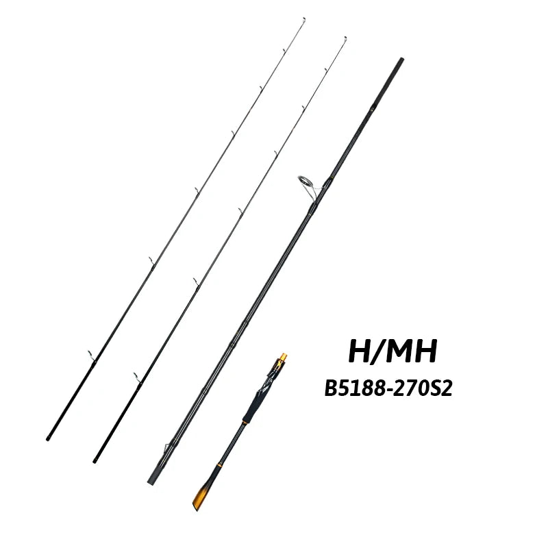 Biutifu Pro T1000 Carbon Spinning Casting Fishing Rod Fuji Guides For Anglers