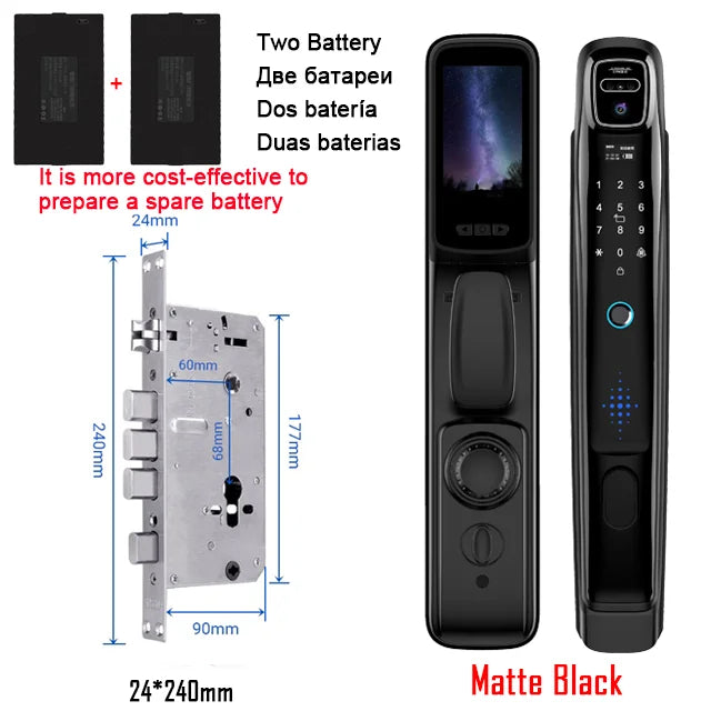 YKESDL Wifi Smart Door Lock With Face Recognition Camera